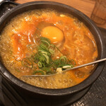 韓丼 - 料理写真:海鮮スンドゥブラーメン　720円生卵T.P 60円