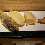 天ぷらとワイン大塩 - 茄子、蓮根、筍、竹輪