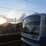野風増 - 牧之郷駅から見る夕日