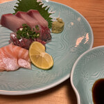 和風とんかつ とんき - お造り盛合せ(1人前)。トンカツ店だが刺身もgood！