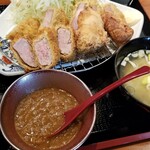 pon屋 - ミックス定食＋カレートッピング