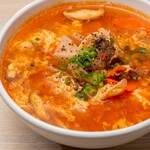 Delicious spicy ribs soup