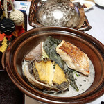 加賀屋 - 鮑とノドグロの蒸し物