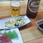 まるよし食堂 - かつおの刺身とポテトサラダ