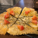 Margherita-style cheese Senbei (rice crackers)