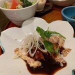 太閤本店 - 品書きの天ぷらの代わりに鶏肉料理
