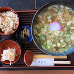 Sobadokorohayashi - 鳥南蛮うどん＋定食セット