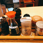 本格手打 いわしや - カウンターセットです。（2021.3 byジプシーくん）