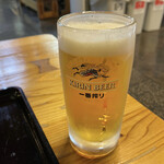 Miujim Maru - 塩と生ビールS 1180円。単品ご飯 120円。味噌汁 50円。