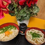 讃岐麺処 山岡 - 卵しょうゆ大とかけうどん小