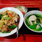 華龍飯店 - 【2021.3.5(金)】中華丼＋水餃子スープのセット980円