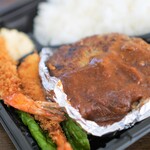 キッチン エムズ - ハンバーグとエビフライ1100円