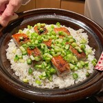 野嵯和 - 金目鯛とアスパラガスの土鍋炊き込みご飯