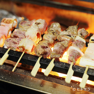 一本一本、丁重に焼き上げた焼鳥を心ゆくまで堪能