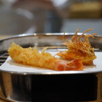 天ぷら 正心庵 - 車海老：しっかり揚げ