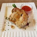 なごみ野 - 大山鶏のガーリックソテー アップ
