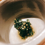 温石 - 地物の春菊と胡麻、ナッツのお浸し