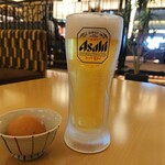 ドリバル - 汗蒸幕たまご(90円)生ビール(500円)