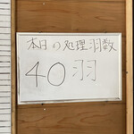 ろばたやき山ろく - この日の羽数