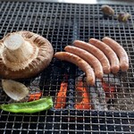 ろばたやき山ろく - 鶏ソーセージ