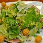 旬彩遊膳　かねきや - 鴨肉とチーズフライと野菜