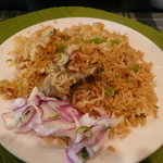 マドラスミールス - チキンレッグのビリヤニ（ミニセット）　週末ランチ