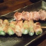 なごみや - アスパラ巻きと砂肝