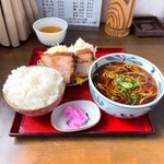 Yoshimuraya - ちょっとしたお昼ごはん 500円（税込）﻿
                        C あぶり焼豚﻿
                        千切りキャベツ、手造りポテトサラダ、小中華（ラーメン）、小ライス、つけもの付﻿