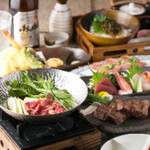 Kappou Izakaya Hanagiku - 尾張牛のステーキやスキヤキも味わう！お肉満載コース【結（ゆい）】全6品5,000円（税込）