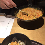 馳走 啐啄一十  - 炊き込みご飯・トリュフのせ
      蟹と雲丹の玉子とじ