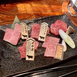 炭火焼肉くらた - ランチ・焼肉:信州プレミアム牛肉盛合せ200g定食(¥2,800) 