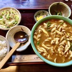 香流庵 - カレーうどん定食¥1,200 麺大盛¥200