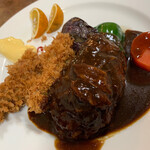 ステーキ石井 - ハンバーグ＆牡蠣フライ　アップ