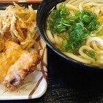 Kodawari Menya - かけ（中）＋ちく天＋野菜かき揚げ＋とり天