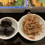 惣菜 松本 - 小さい椎茸の煮物とちりめん山椒