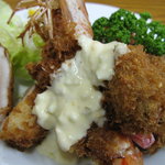 とんかつ八千代 - 20081122 カキ・エビ・ホタテ