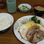 とんかつ八千代 - 20081213 チャ－シューエッグ定食