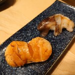 越中屋  - 貝柱醤油漬け炙りと鳥貝