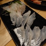 越中屋  - かわはぎとほうぼうの薄造り＆生穴子薄造り