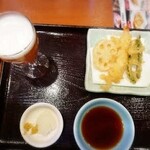 天丼てんや - 天ぷら4品＆クラフトビールセット