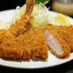 特ロース2200円に海老フライ600円