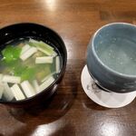 割烹 だいだい - 浅利とうるいのお椀。山形正宗と