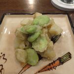 割烹 だいだい - 新ジャガと空豆のかき揚げ