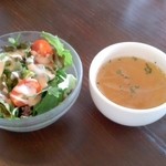 ボナボン - ランチセットのスープとサラダ