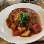 ふたばカフェ - お豆腐入り煮込みハンバーグ