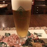 Azabu Shokudou - 上り坂で乾いた喉を生ビール（ハートランド）500円で喉を潤す