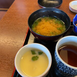 Hisago ya - 茶碗蒸しと味噌汁
