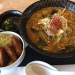 Grandy Karuizawa Golf Club - 信州味噌 発祥の地 佐久 和泉屋商店の安養寺味噌を使ったラーメン ミニ丼セット (ソースヒレカツ丼)