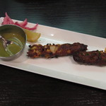 アーンドラ・ダイニング - （'12/09 ）コースの③シーク カバブ　羊の肉と豊富な玉ねぎが印象的です。もちろん日本人シェフでは出せないと思われるスパイス使いです。