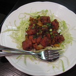 アーンドラ・ダイニング - （'12/09 ）コースの④ゴビーマンチュリア　肉料理と間違えそうになる位のビジュアルで、辛そうですが辛くないスパイス魔術の美味しい一品でした。